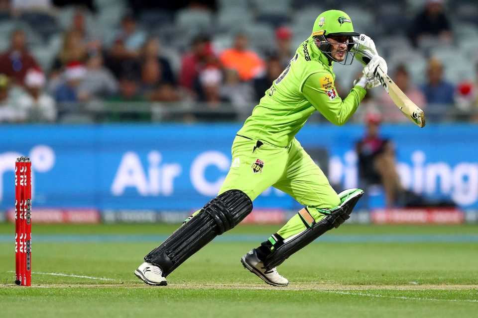 Alex Hales move through the gears during his innings, Melbourne Renegades v Sydney Thunder, BBL 09, Geelong, December 19, 2019