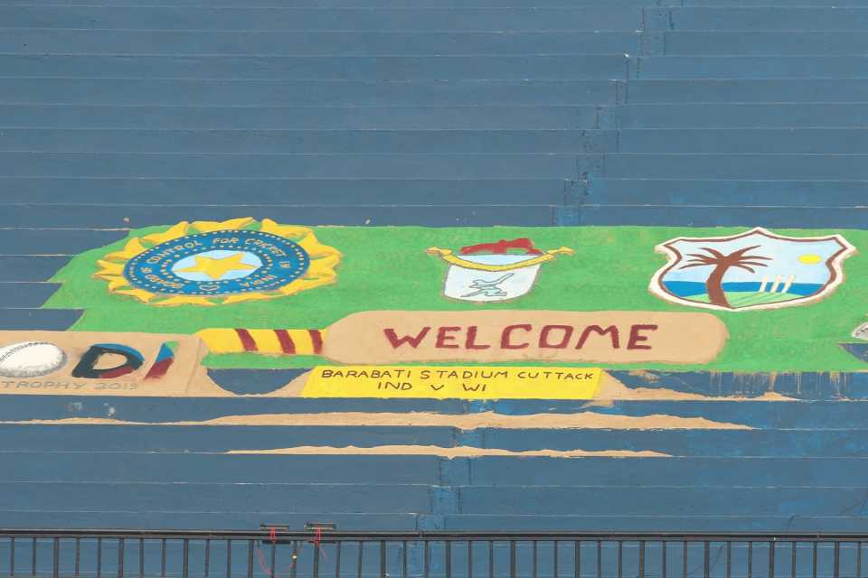 A spot of art to welcome everyone to Barabati Stadium, India v West Indies, 3rd ODI, Cuttack, December 22, 2019
