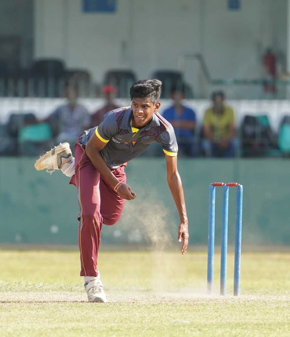 Chamika Gunasekara in his followthrough, Nondescripts Cricket Club v Sri Lanka Army Sports Club, Semi-final, SLC Invitation Limited Over Tournament, Colombo, December 29, 2019