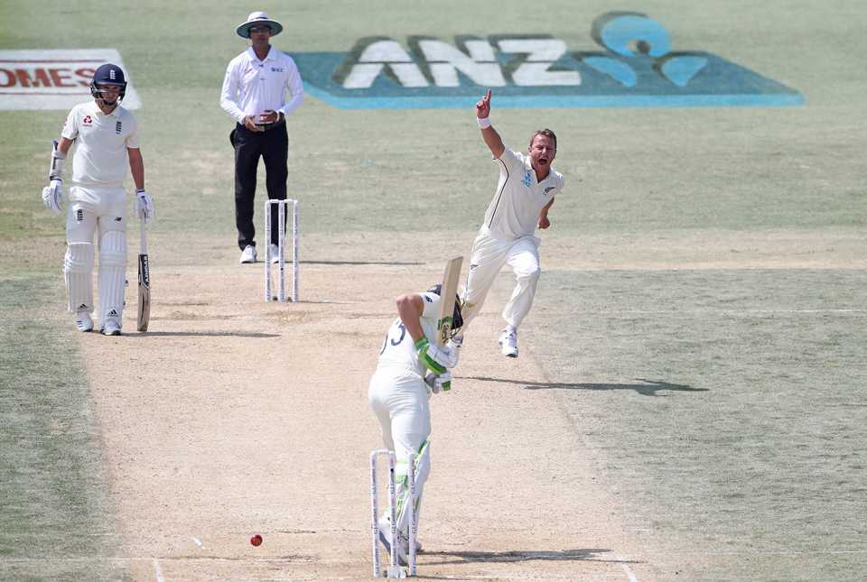 Neil Wagner bowled Jos Buttler playing no shot, New Zealand v England, 1st Test, Mount Maunganui, 5th day, November 25, 2019