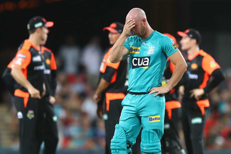 Chris Lynn could only watch as his top order collapsed, Brisbane Heat v Perth Scorchers, BBL, Carrara, January 1, 2020