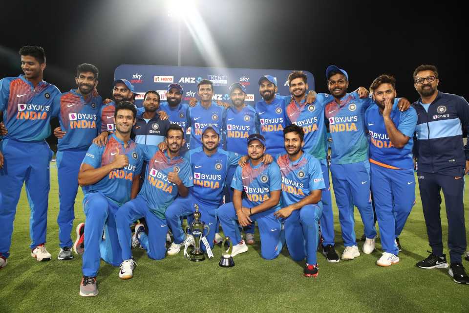 The victorious Indian team by a margin of 5-0, New Zealand v India, 5th T20I, Mount Maunganui, February 2, 2020