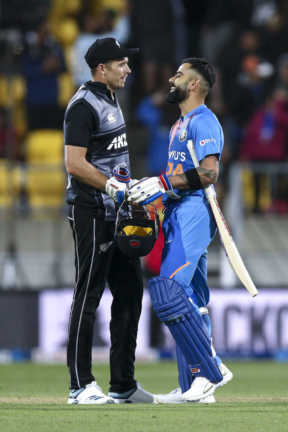 Kohli is all smiles after the Super Over win in the fourth match