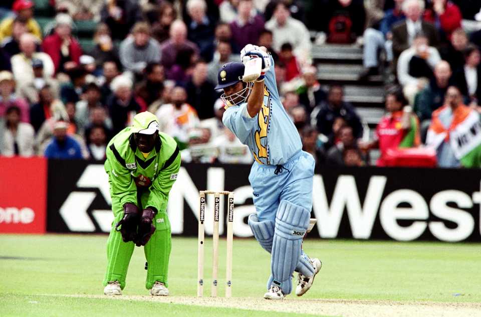 Sachin Tendulkar drives on his way to 140 not out, India v Kenya, World Cup, Bristol, May 23, 1999