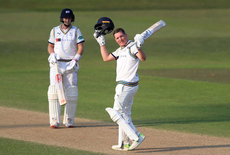 Gary Ballance celebrates one of his five Championship hundreds in 2019