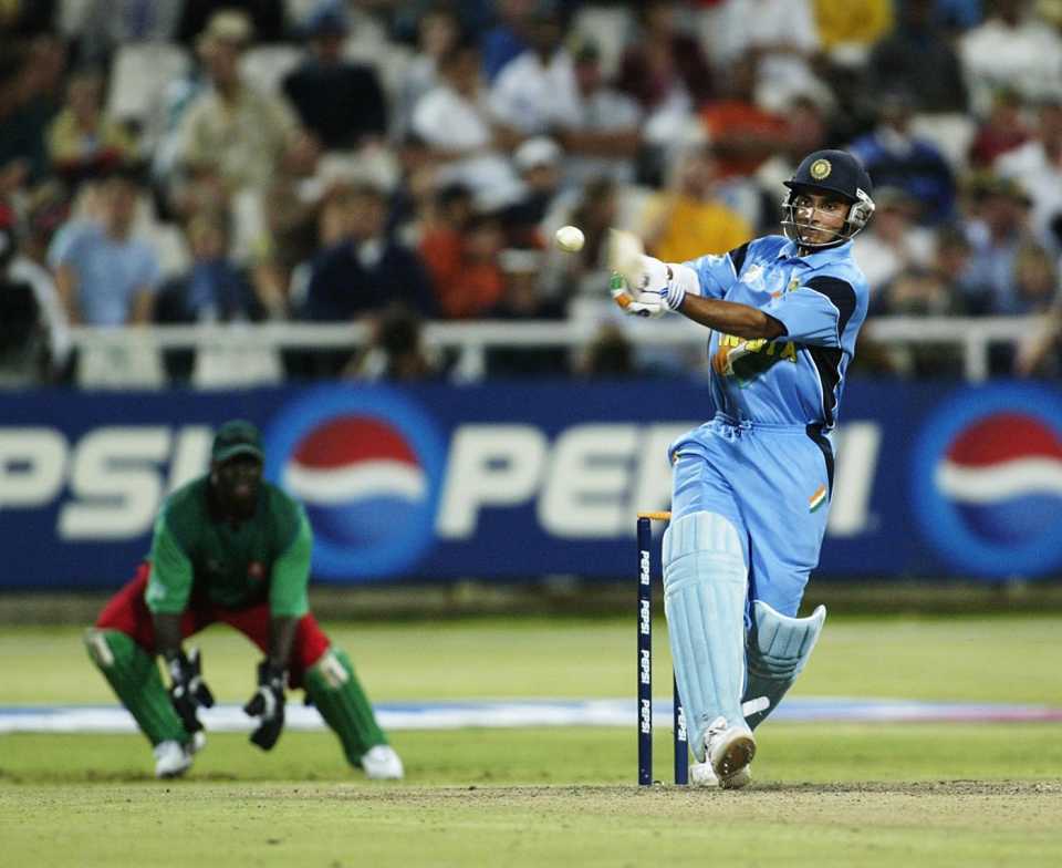 Sourav Ganguly pulls on his way to a hundred, Kenya v India, World Cup 2003, 2nd semi-final, Durban, March 20, 2003