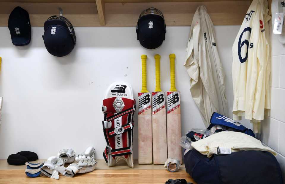 Joe Root's kit in the dressing room, first day, second Test, New Zealand v England, Seddon Park, Hamilton, New Zealand, November 29, 2019