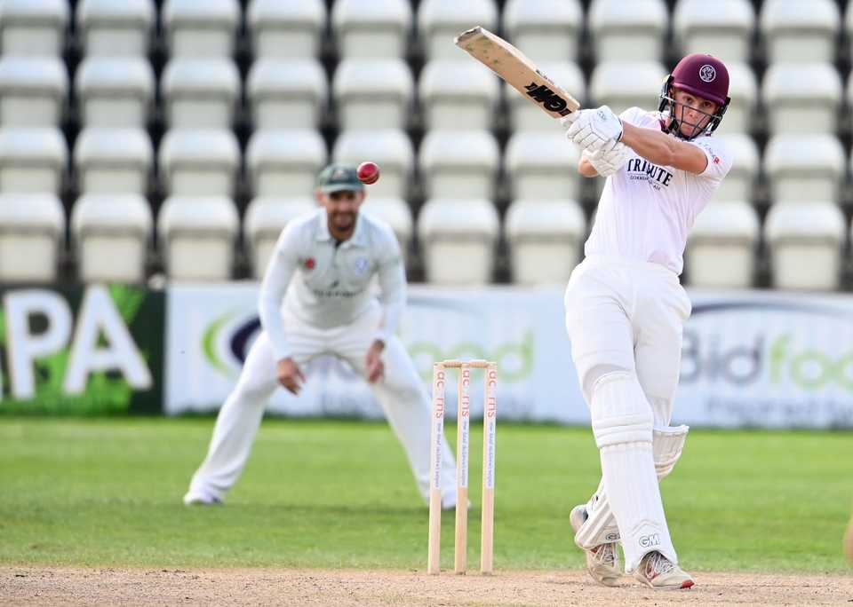 Tom Lammonby swings away a pull, Bob Willis Trophy, Worcestershire v Somerset, New Road, September 8, 2020