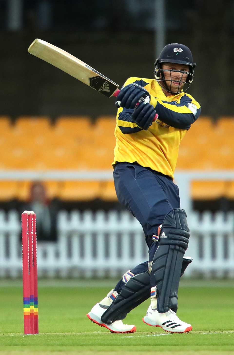 David Willey pulls through the leg side, Leicestershire v Yorkshire, Grace Road, Vitality Blast, September 11, 2020
