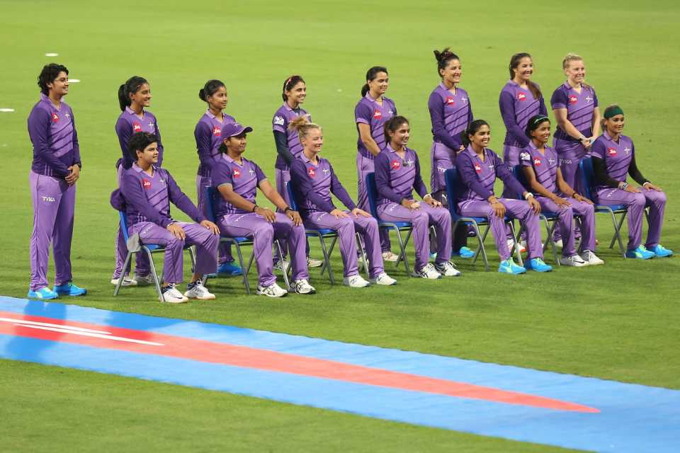 The Velocity players pose for a team photo, Supernovas vs Velocity, Women's T20 Challenge, Sharjah, November 4, 2020