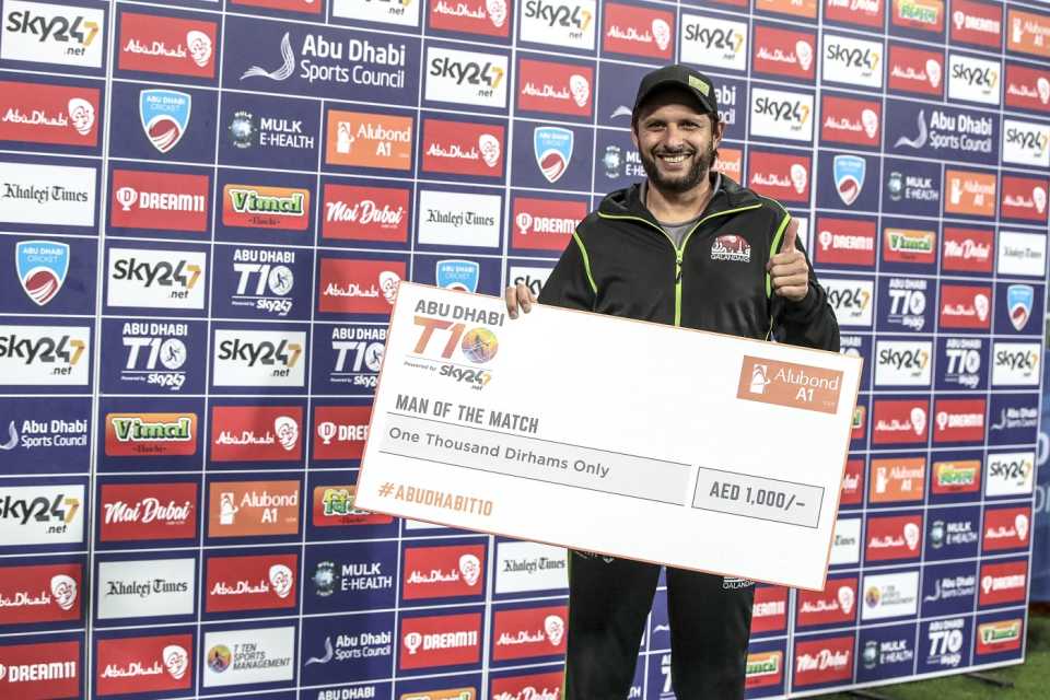 Shahid Afridi's 2 for 16 earned him the Man-of-the-Match award