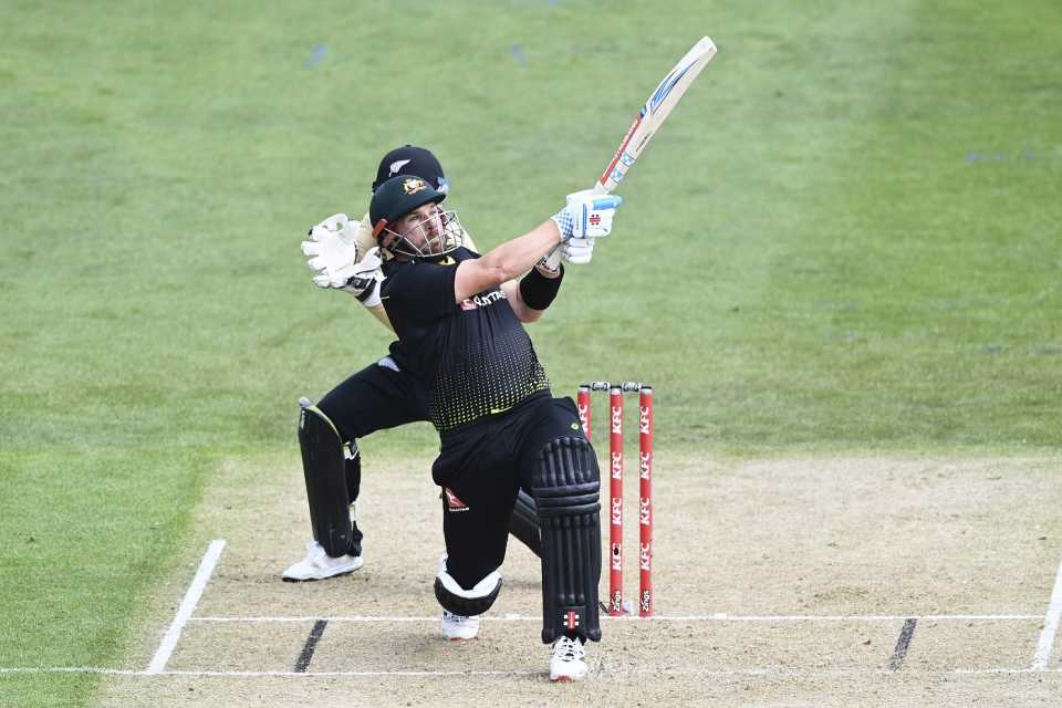 Aaron Finch fetches one from outside off