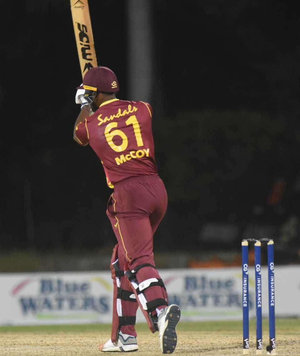 Obed McCoy smacked 23 off 7 from No. 10, West Indies vs Sri Lanka, 2nd T20I, Coolidge, March 5, 2021