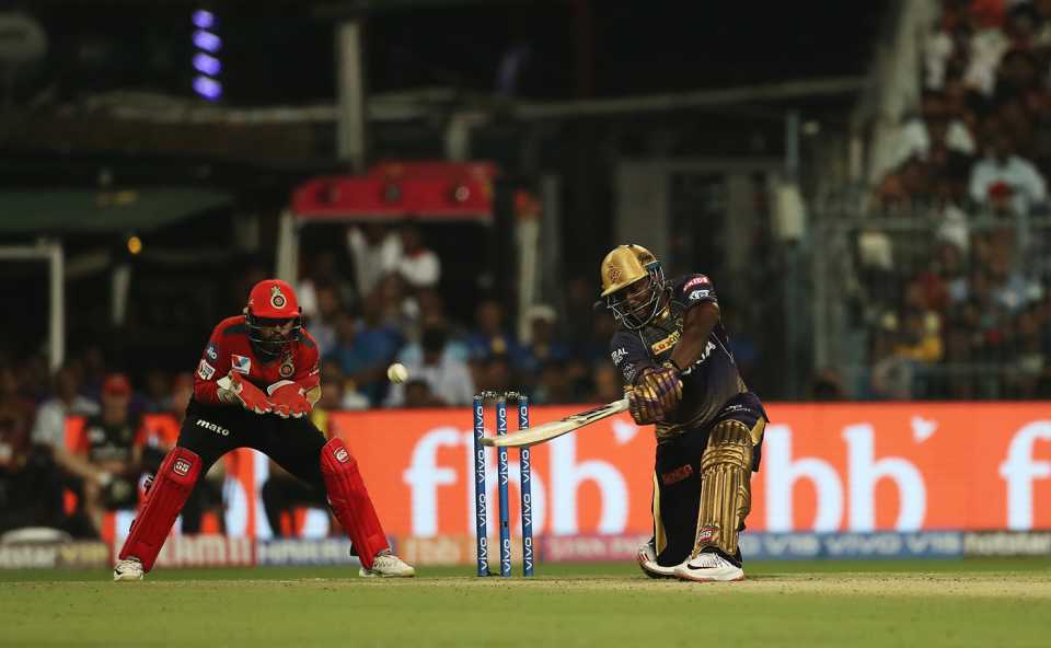 Andre Russell hit eight boundaries in the game, Royal Challengers Bangalore v Kolkata Knight Riders, IPL 2019, Bengaluru, April 5, 2019