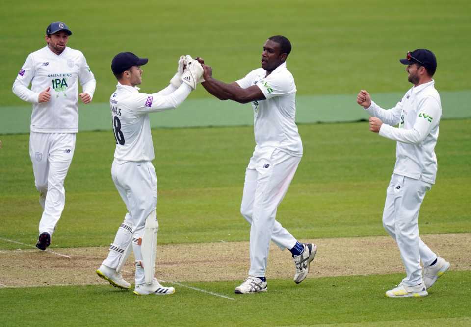 Keith Barker added a wicket to his vital innings of 84 as Hampshire seized the contest at Lord's, Middlesex vs Hampshire, LV= County Championship, Lord's, 3rd day, May 15, 2021