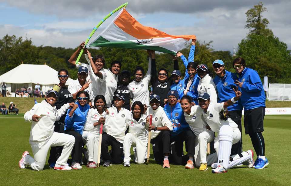 The victorious Indian team after the match