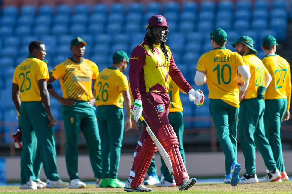 Chris Gayle failed to make an impact, West Indies vs South Africa, 2nd T20I, St George's, June 27, 2021