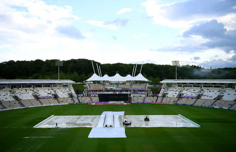 Bleak scenes at the Ageas Bowl as Hampshire's match with Middlesex is washed out, Vitality Blast, June 28, 2021