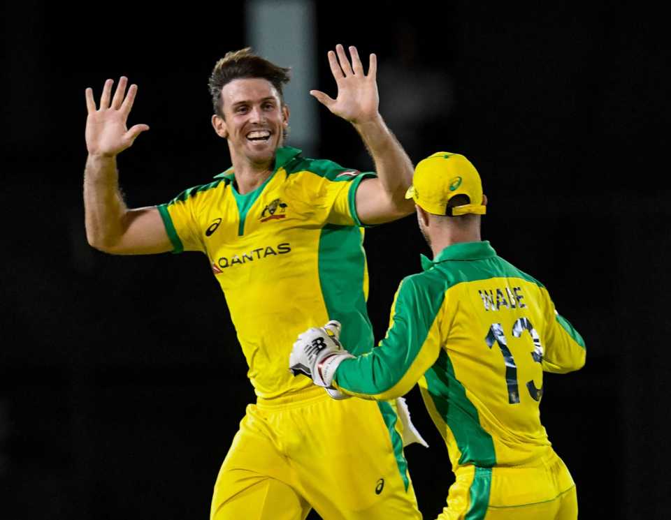 Mitchell Marsh followed his half-century with three wickets, West Indies vs Australia, 4th T20I, St Lucia, July 14, 2021
