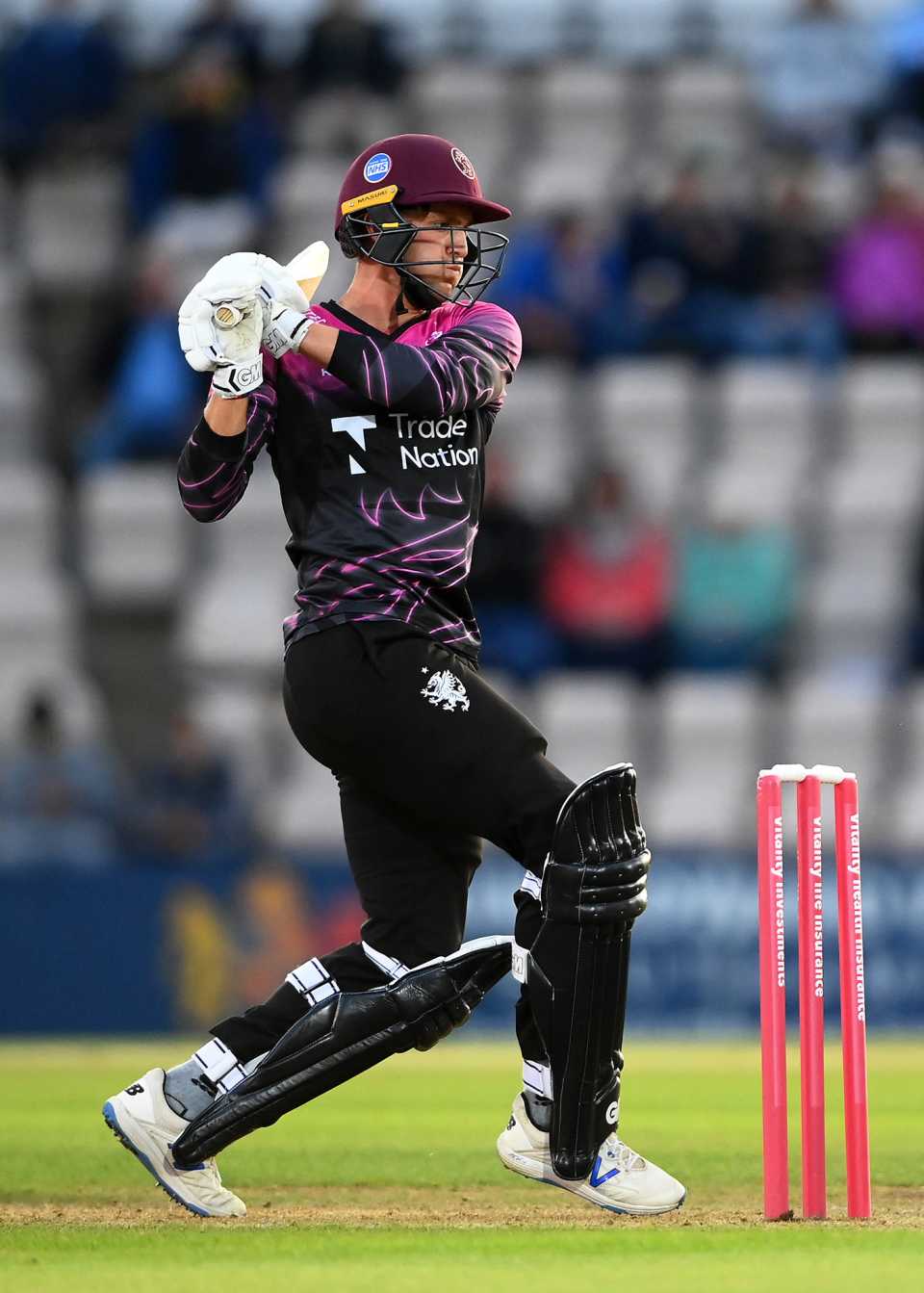 Tom Lammonby latches onto a pull, Vitality T20 Blast, Hampshire vs Somerset, The Ageas Bowl, July 9, 2021