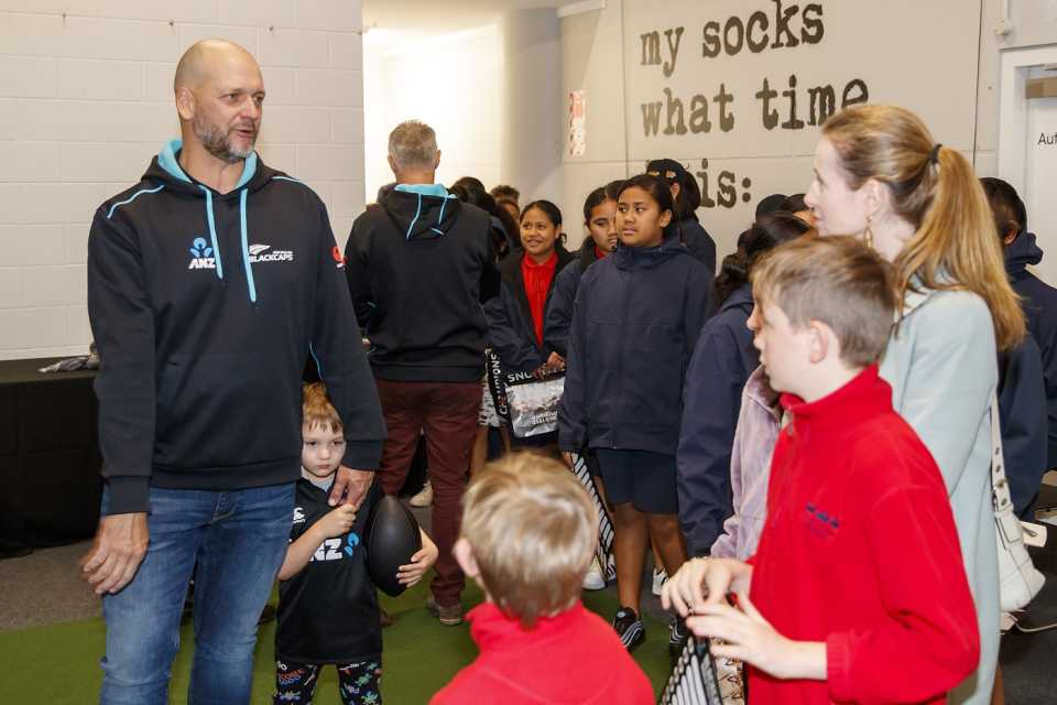 Shane Jurgensen chats with fans during the mace tour, Eden Park, July 27, 2021