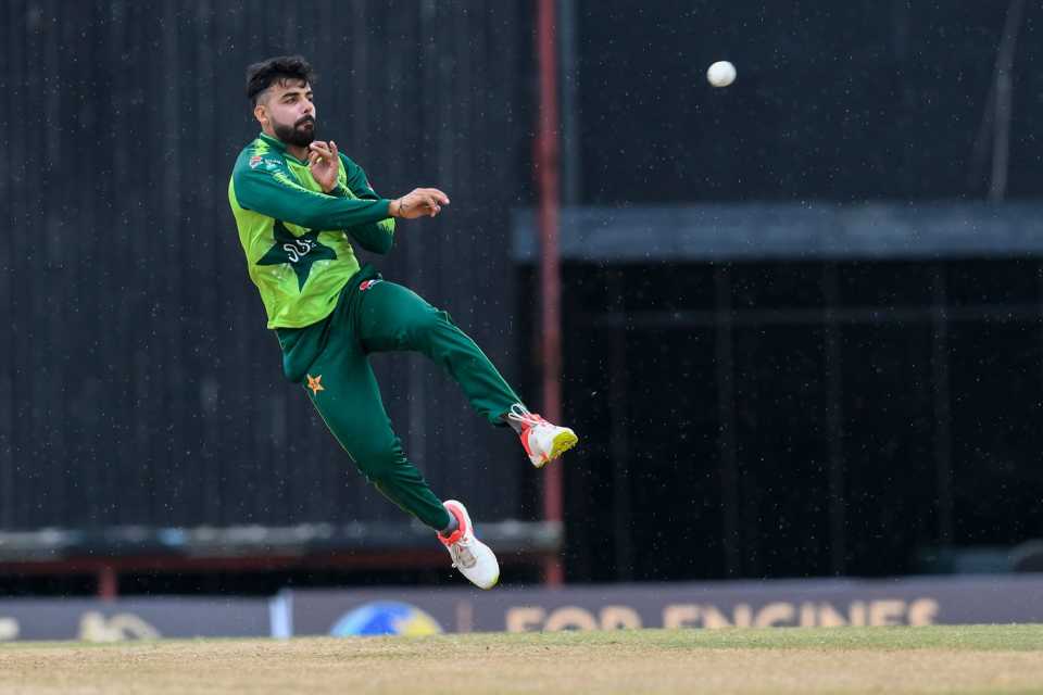 Shadab Khan in action