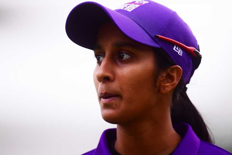 Jemimah Rodrigues looks on, London Spirit vs Northern Superchargers, Women's Hundred, Lord's, August 3, 2021