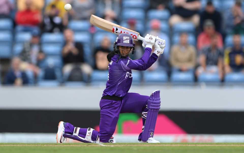 Jemimah Rodrigues plays a square drive, Northern Superchargers vs Welsh Fire, Women's Hundred, Headingley, July 24, 2021
