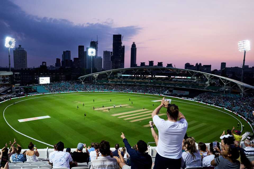 Spectators applaud the proceedings during the opening game of the Hundred