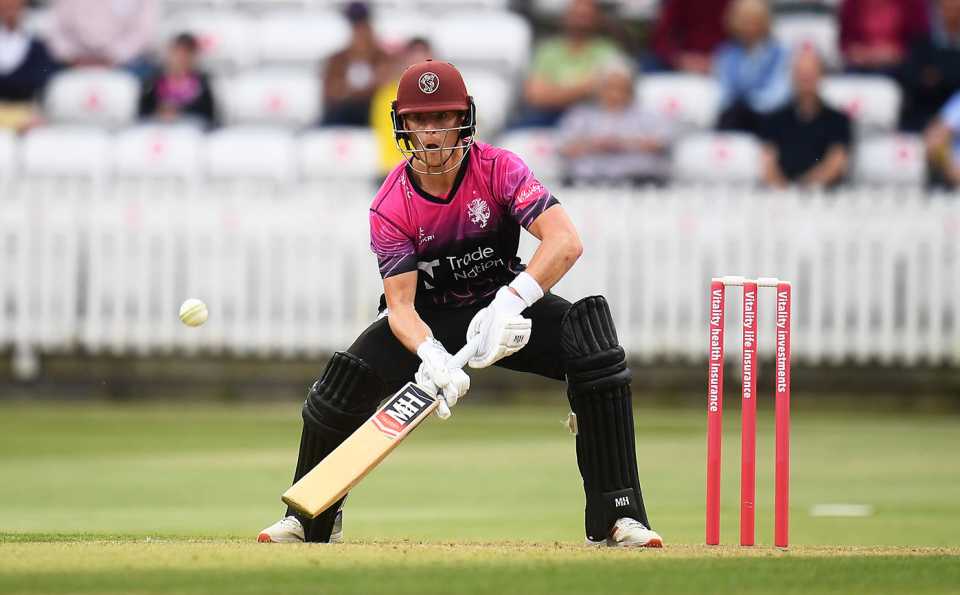Tom Abell lines up one of his trademark scoops, Somerset vs Kent, Vitality Blast, Taunton, June 15, 2021