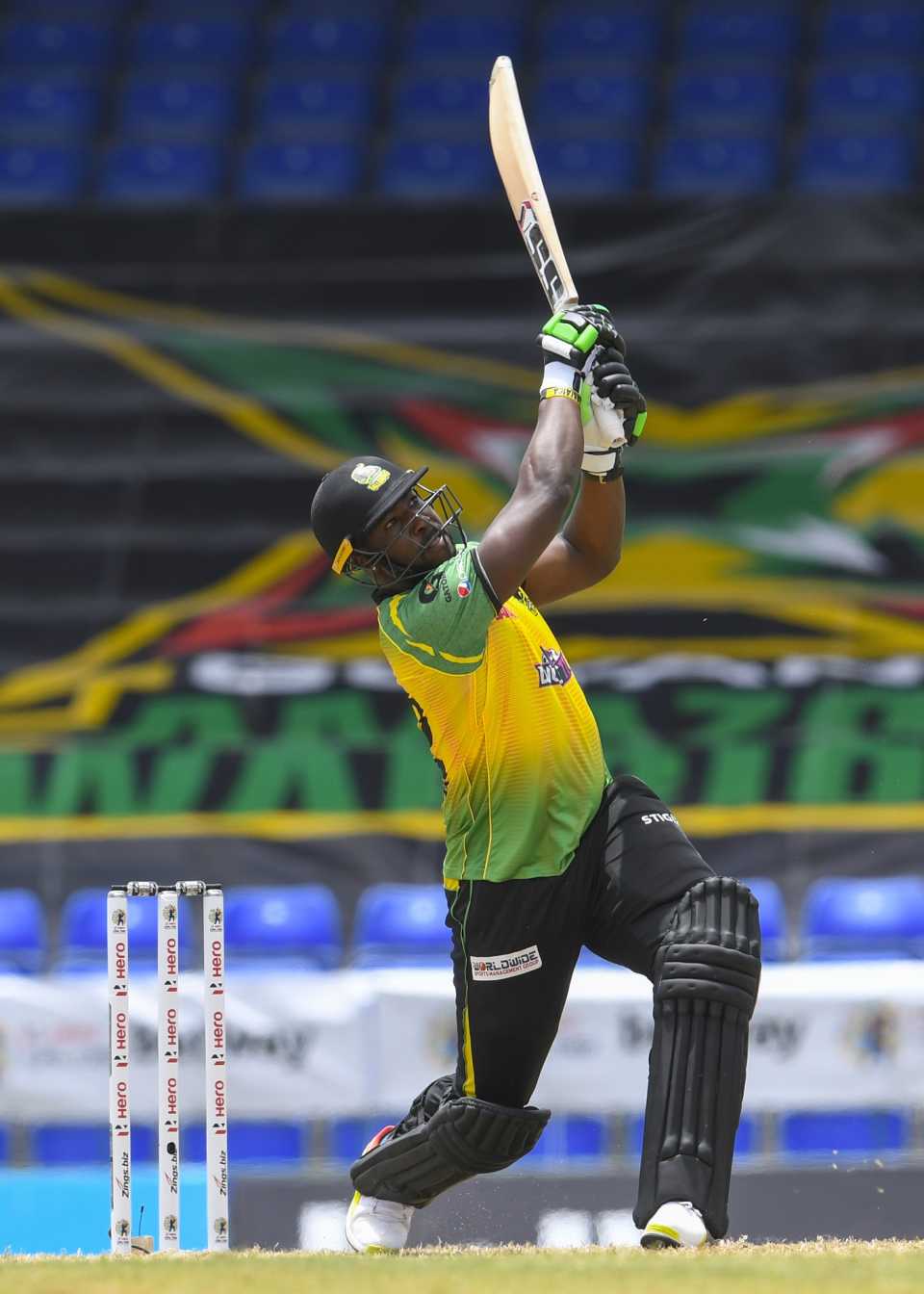 Andre Russell sends one away on way to a 14-ball 50*