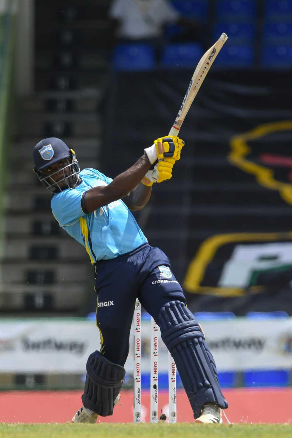 Andre Fletcher blasts one over the top, Trinbago Knight Riders v St Lucia Kings, CPL 2021, August 31, 2021