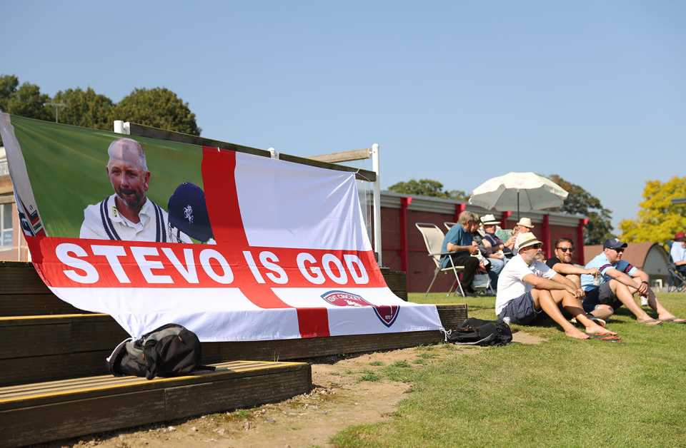 Fans unfurled a banner in Darren Stevens' honour, Kent vs Worcestershire, LV= Insurance County Championship, Canterbury, September 07, 2021