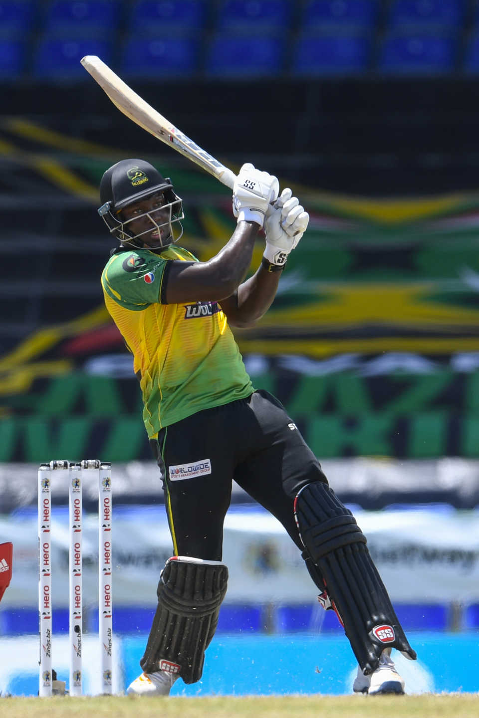 Rovman Powell struck four sixes in 37 from 19, Saint Kitts and Nevis Patriots vs Jamiaca Tallawahs, CPL, Basseterre, September 8, 2021