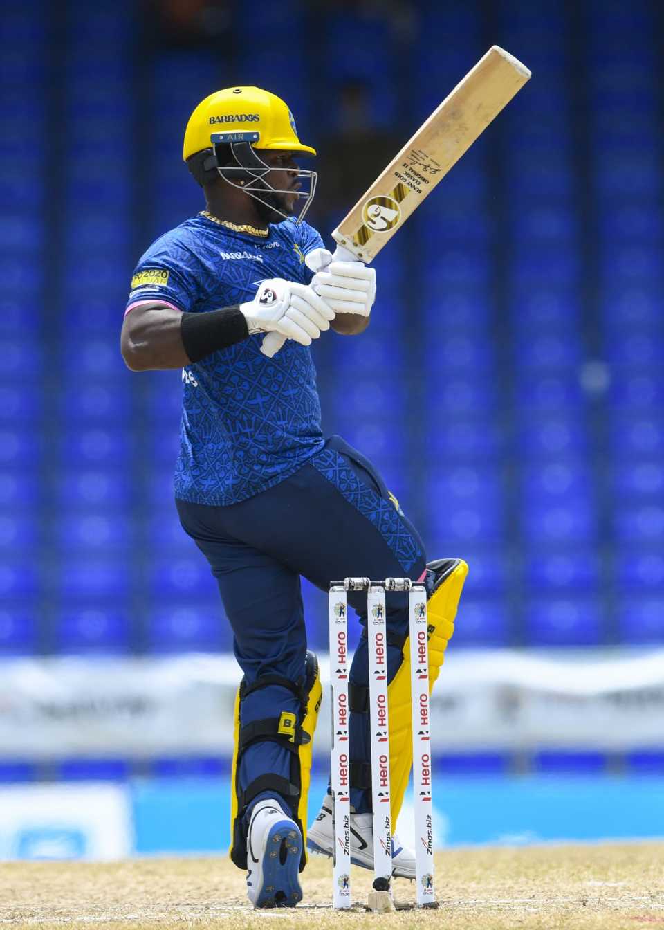 Kyle Mayers goes for the pull shot, Barbados Royals vs St Lucia Kings, Caribbean Premier League, Basseterre, September 12, 2021