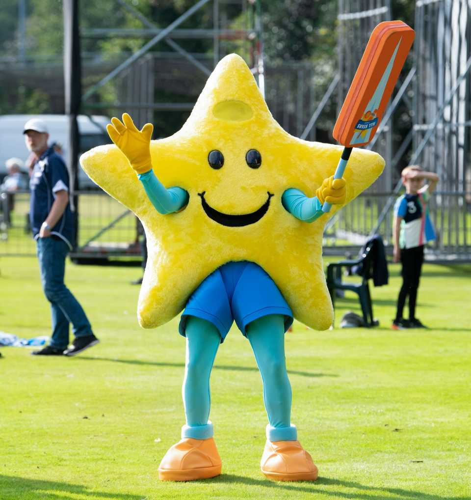 The mascot Twinkle during the first T20I between Scotland and Zimbabwe