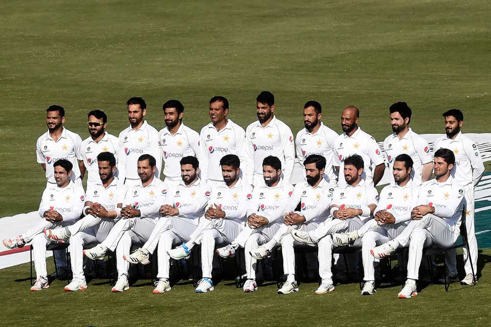 Pakistan's players pose for a squad photo