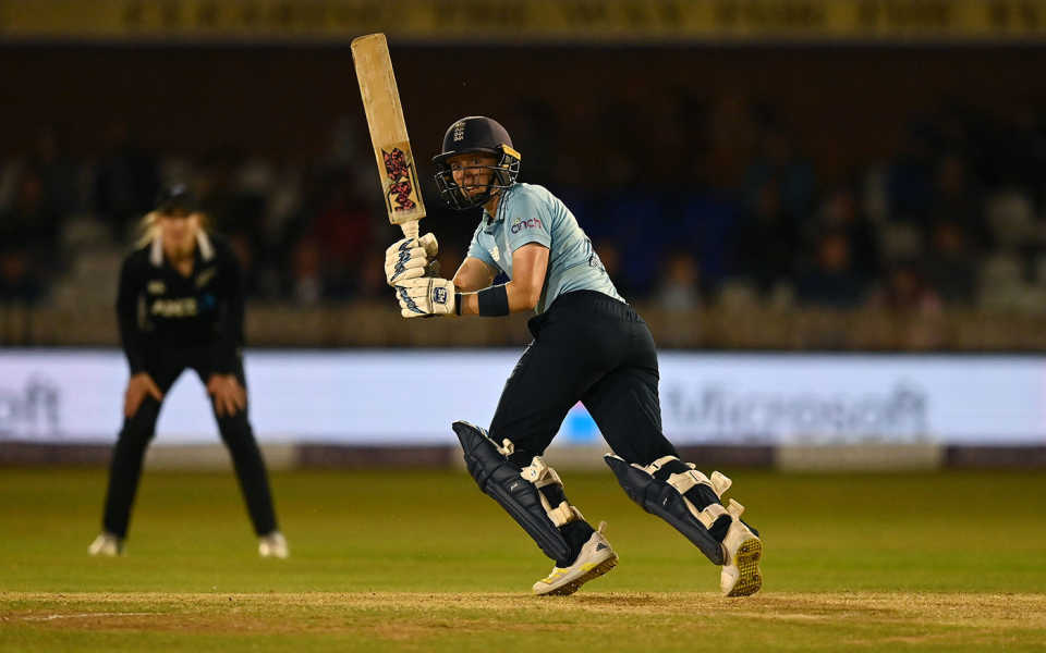 Heather Knight plays to the leg side during her match-winning knock, 4th ODI, England vs New Zealand, Derby, September 23, 2021