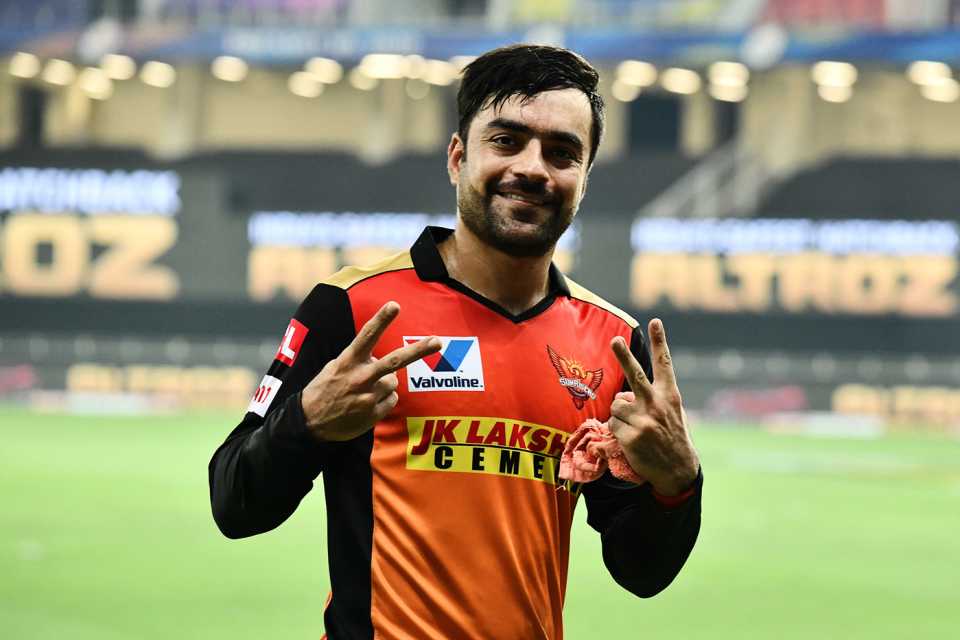 Rashid Khan celebrates the win