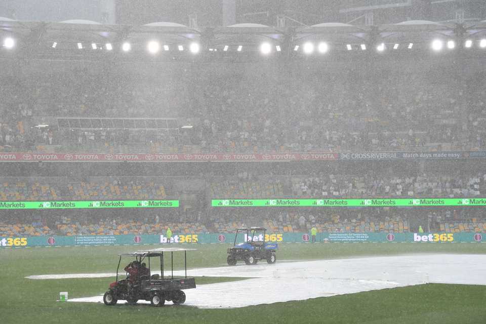 A tropical storm swept in at the Gabba