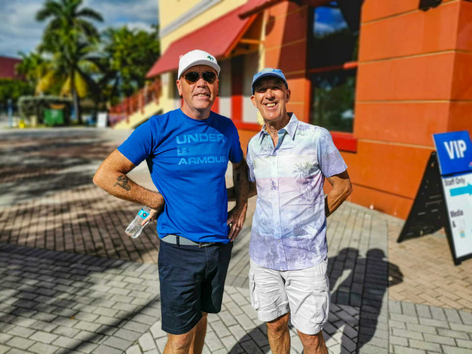 Mick Kirby-West (left) and Dave Kirby drove 137 miles to discover the ODI they had tickets for was canceled, USA v Ireland, 2nd ODI, Lauderhill, December 28, 2021