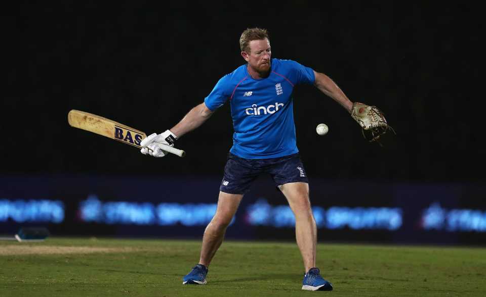 Paul Collingwood in the warm-ups, India vs England, Dubai, ICC Men's T20 World Cup warm-up match, October 18, 2021