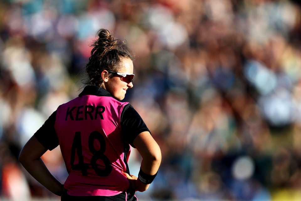 Amelia Kerr looks on, New Zealand v India, 3rd T20I, Hamilton, February 10, 2019