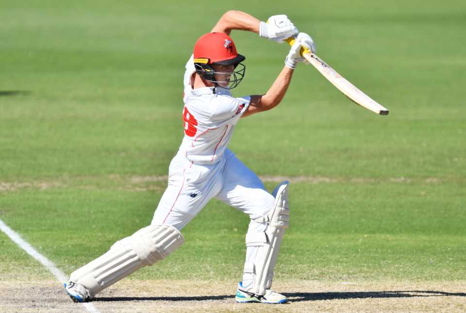 Nathan McSweeney drives through cover, South Australia vs New South Wales, Sheffield Shield, day 4, Adelaide, March 26, 2022