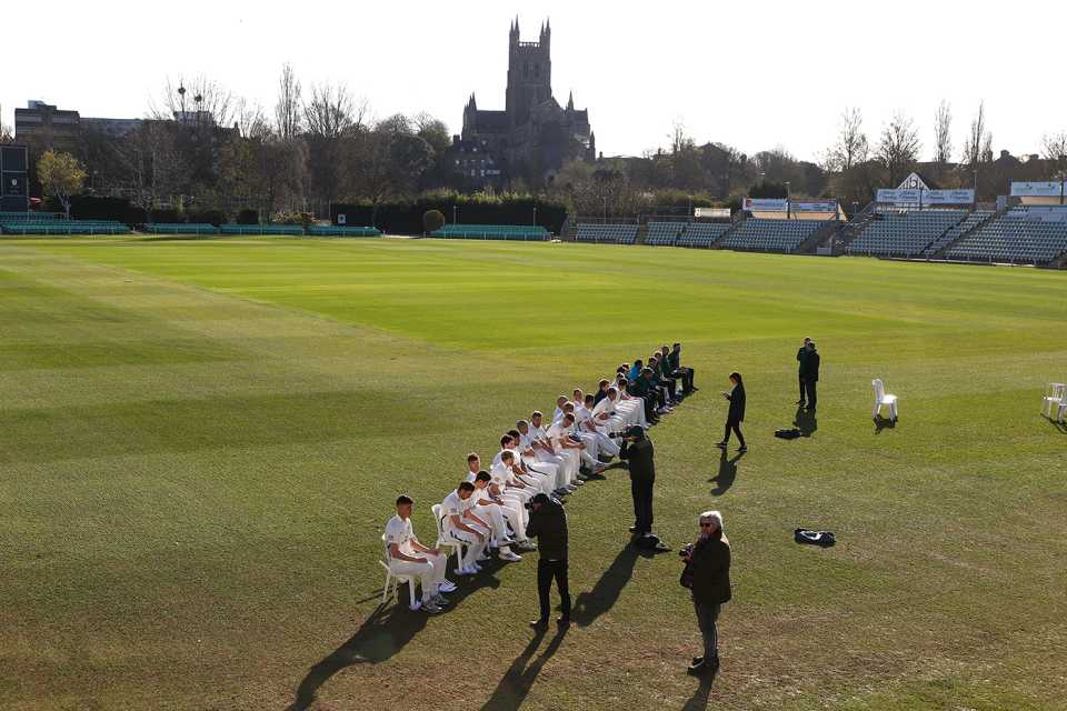 Worcestershire's players take part in a pre-season photo shoot