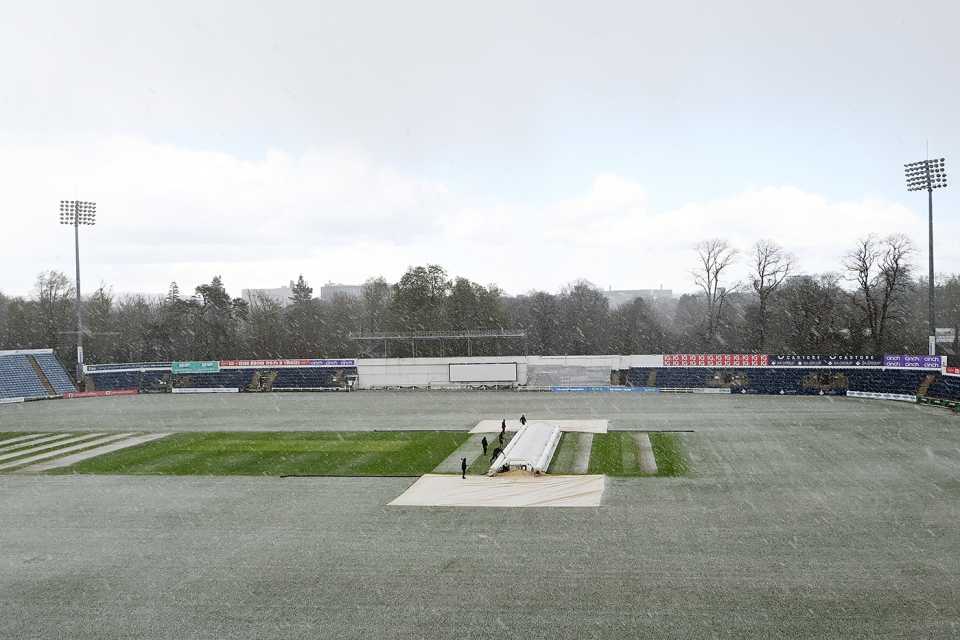 Hail stopped play during the afternoon in Cardiff