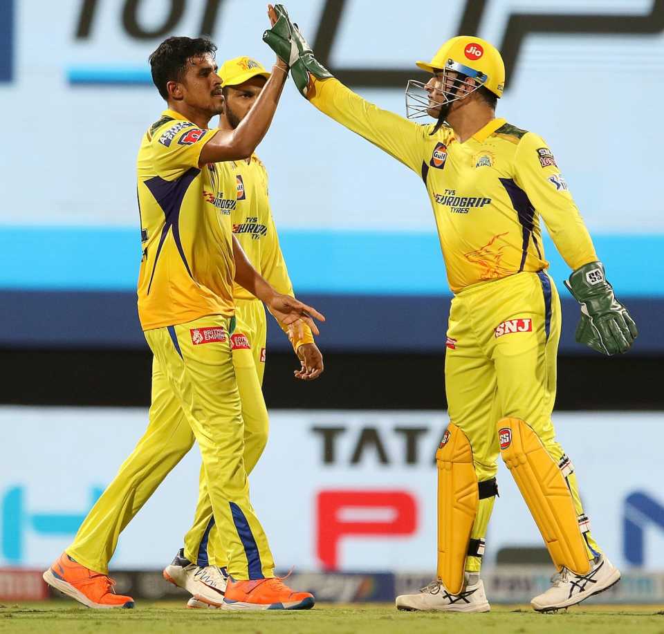 Maheesh Theekshana was at his best, hitting the stumps twice as he picked up four wickets, Chennai Super Kings vs Royal Challengers Bangalore, IPL 2022, DY Patil Stadium, Mumbai, April 12, 2022