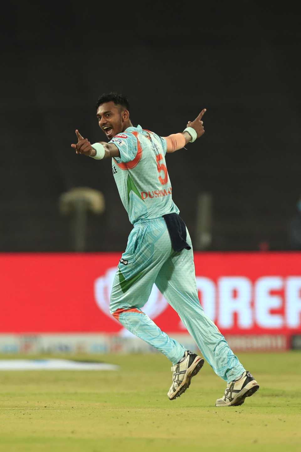 Dushmantha Chameera picked up the big wickets of Mayank Agarwal and Jonny Bairstow, Lucknow Super Giants vs Punjab Kings, IPL 2022, Pune, April 29, 2022