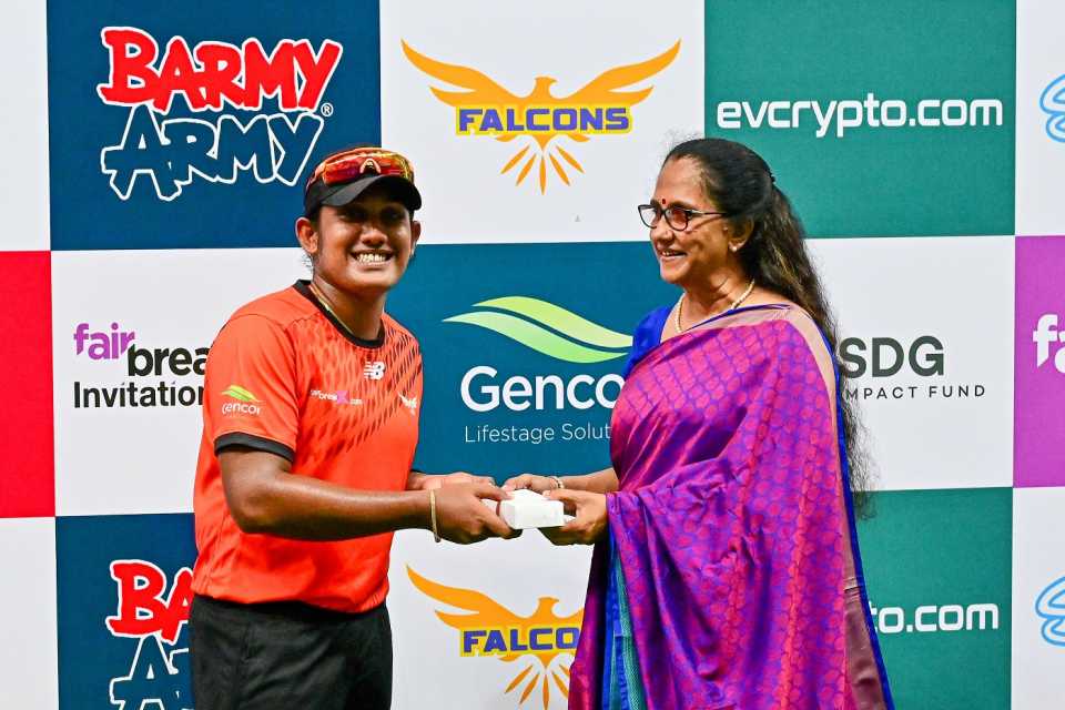 Chamari Athapaththu was adjudged the player of the match for her unbeaten 107 off just 55 balls
