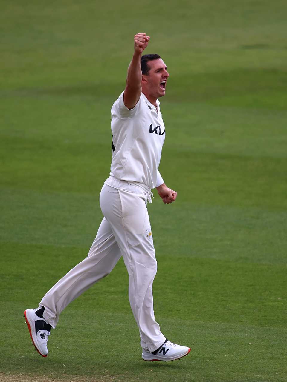 Dan Worrall celebrates another breakthrough, Surrey vs Northamptonshire, LV= Insurance Championship, Division One, May 7, 2022
